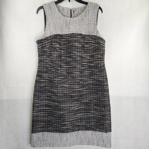 Karl Lagerfeld Womens Tweed Metallic Dress Tank Shift Gray Black No size tag